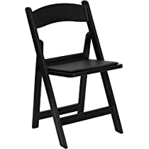 HERCULES Series 1000 lb. Capacity Resin Folding Chair Black/Black Padded Seat